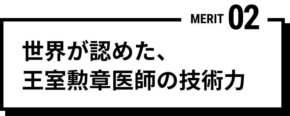 MERIT 02 世界が認めた、王室勲章医師の技術力